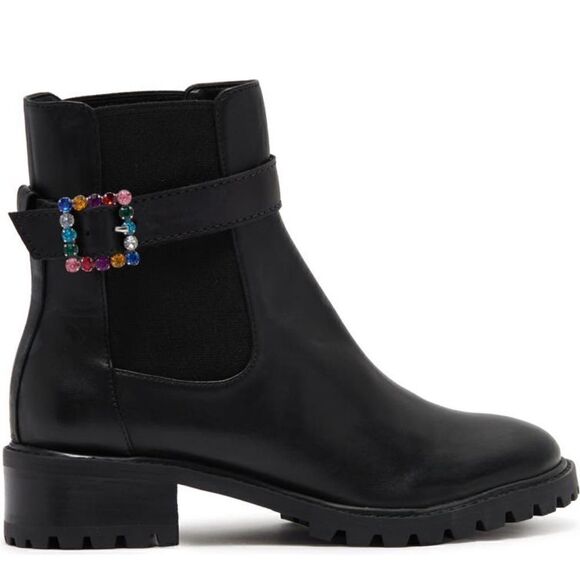 Schutz leather Buckle lug sole ankle boot size 7,5 - Picture 1 of 10